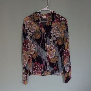 Tianello Floral Blouse - Black, Pink, Yellow